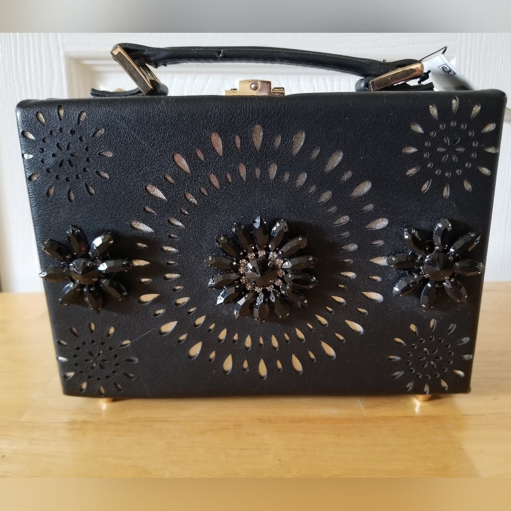 INC International Concepts Women's Black Floral Purse - NWT - Picture 3 of 8